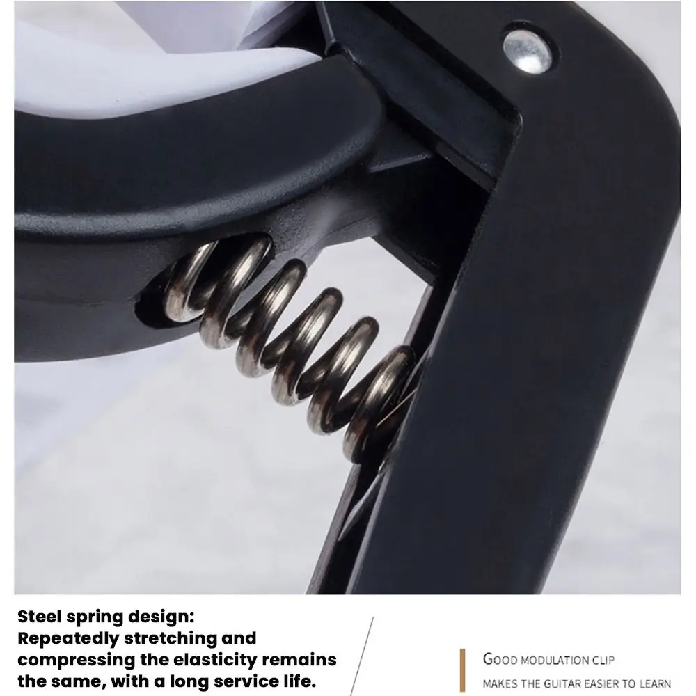 ABS+Metal Guitar Capo Universal Electric Guitar Parts Quick Change Clamp Key Black/White Guitar Tone Adjusting Clamp