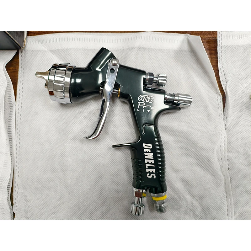 DEWELES Hvlp Профессиональный пистолет-распылитель GTIS Pro 1,3 мм Аэрограф низкого давления с пластиковой чашкой на 600 мл Пневматический инструмент на водной основе