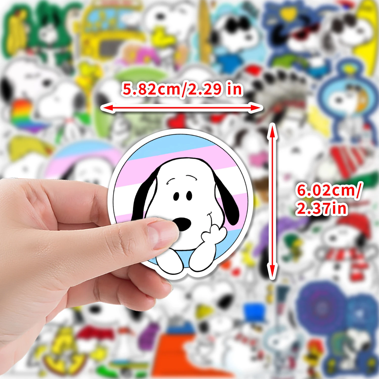 50 Stück Cartoon Animation Snoopy Graffiti-Aufkleber Dekoration DIY Spielzeug für Handy Flasche Reisetasche Ästhetische Aufkleber Kreative Geschenke – Detail 4