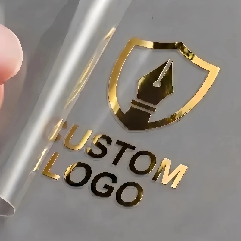 

100PCS Stickers Custom Personalized Stickers Logo Shiny Gold Customized Transfer Sticker 3D UV DTF Wedding Labels Waterproof