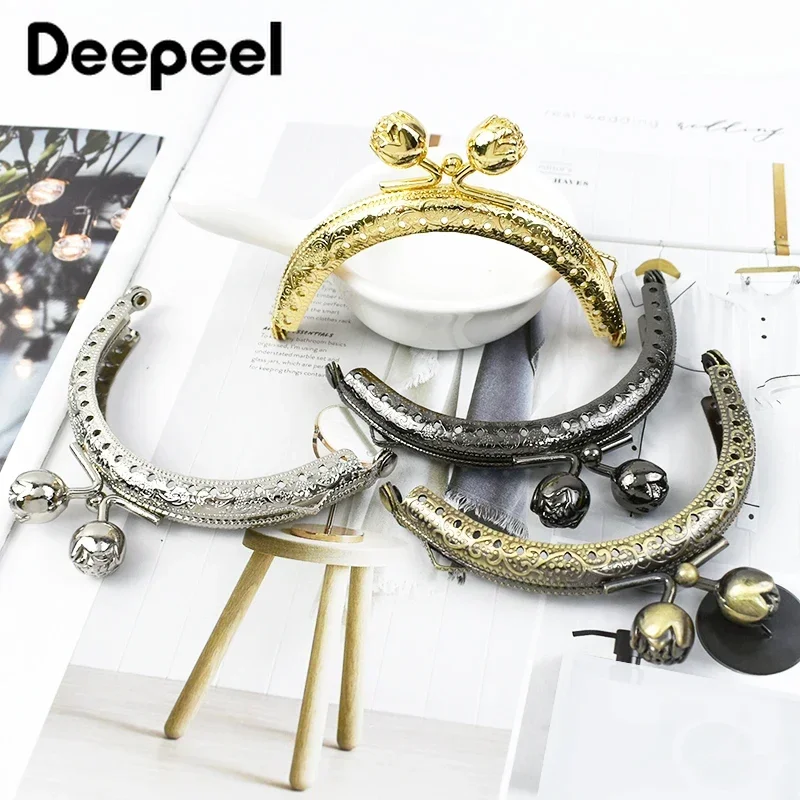 1/2/5pcs Deepeel 8.5cm Metal Frame Purse Sewing Brackets Rose Buckle Handle Coins Bags Kiss Clasp Handbag Hardware Accessories