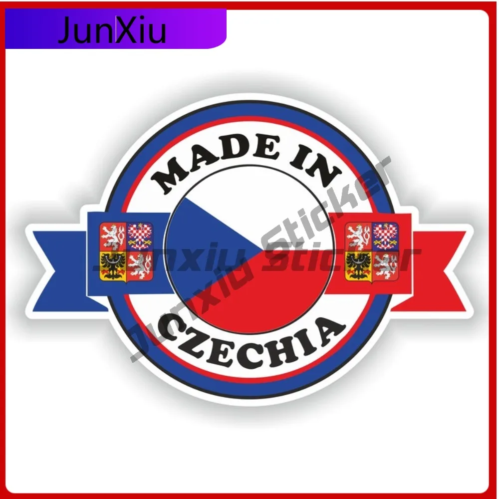

Made In Czechia National Flag With Emblem Sticker Graphic Decal Camping Car Accessories Stickers Motorhome Rv Caravan Decals Fun