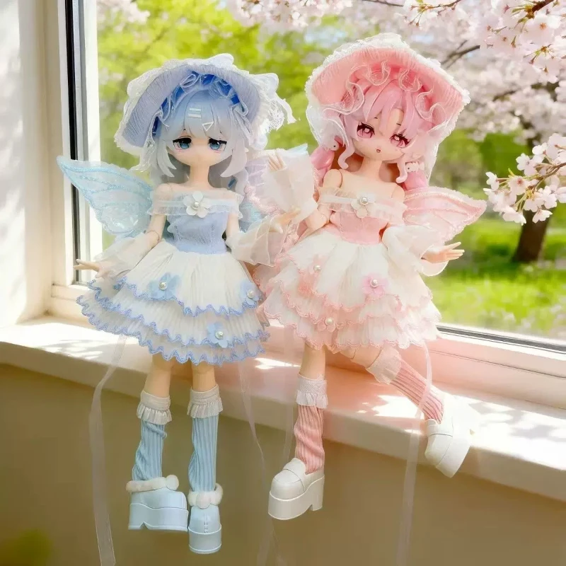 Spring New BJD Doll Clothes 11-17cm Fits OB11 1/12 Scale Bonnie Pan Ni Tu A Si 8 Points Action Figure Costume Set Gift