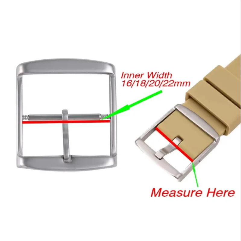 1Pcs 16mm 18mm 20mm 22mm Stainless Steel Silver Watch Buckle Watch Clasp Metal Pin for Men Women Replacement Accessories