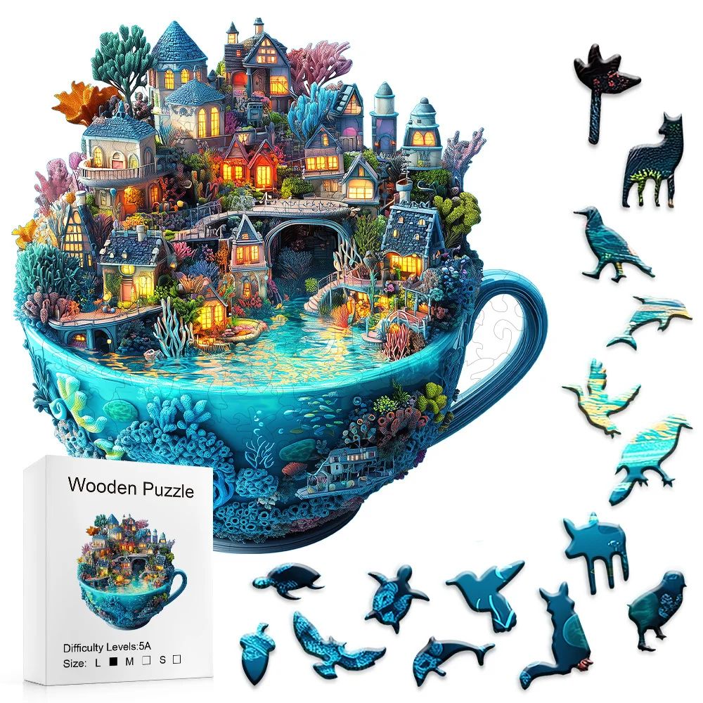 Wooden Fantasy Puzzle: Ideal Gift, Challenging Family Game & Home Decor Craft