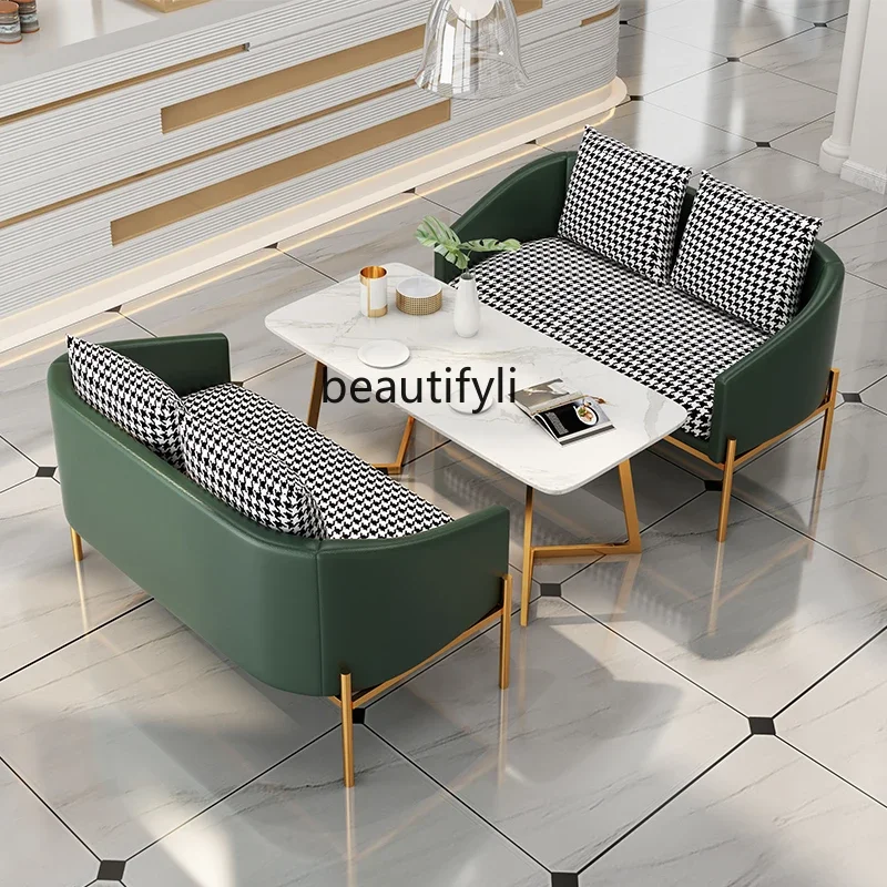 

smt03 Milk Tea Shop Table and Chair Combination Simple Dessert Coffee Shop Leisure Area Dining Negotiation Deck Sofa