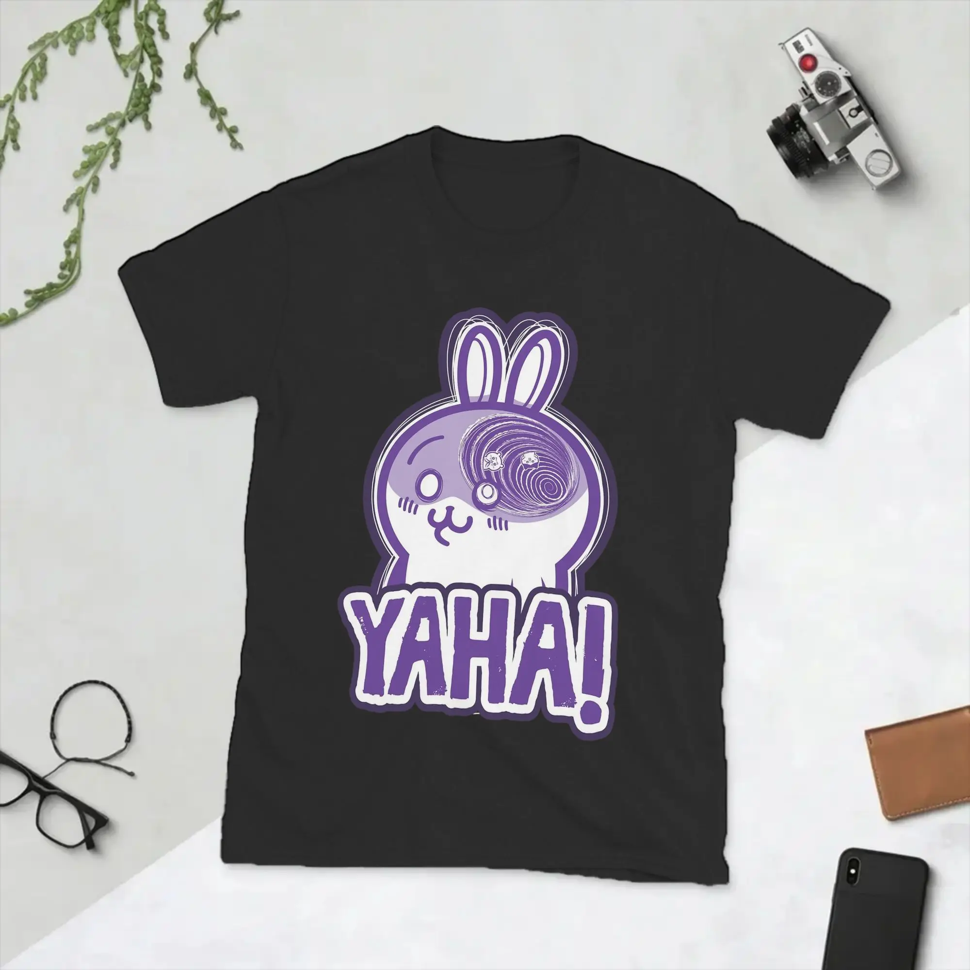 Chiikawas Usagi Junji Ito YAHA! T-Shirts für Herren, lustige Baumwoll-T-Shirts mit O-Ausschnitt, kurzärmelige T-Shirts, Sommer-Tops