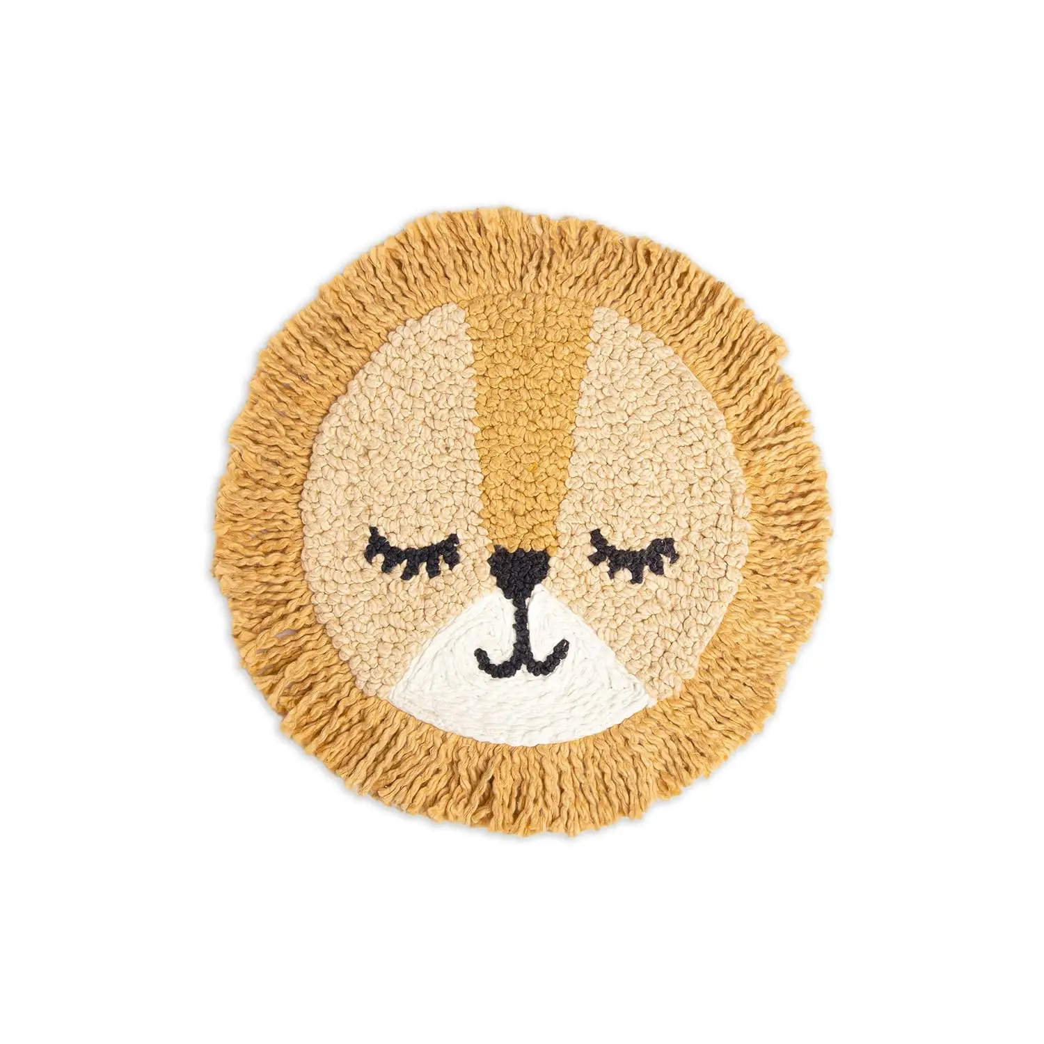 

Safari Lion Pillow for Nursery, Decorative Round Animal Throw Pillow, 12x12 Inches with Insert