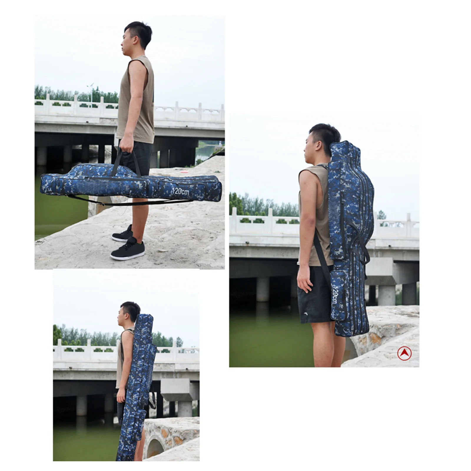 110/120/130/150cm Portable Foldable Fishing Rod Zipped Carrier Fish Pole Tools Storage Bag Case Fishing Bags Waterproof Oxford