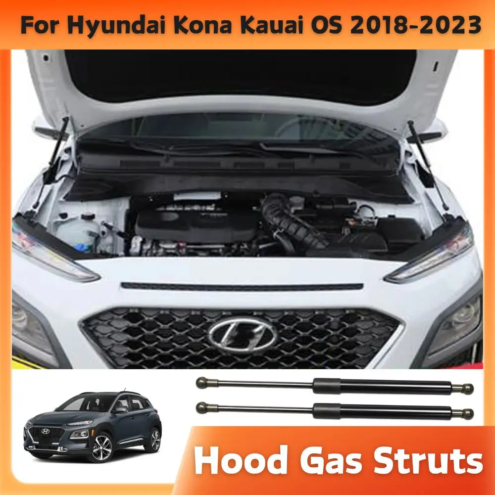 

Стойки капота для Hyundai Kona Kauai OS 2018-2023, передний капот двигателя, газовые пружины, амортизаторы, демпферы, подъемные опоры, 2 шт.