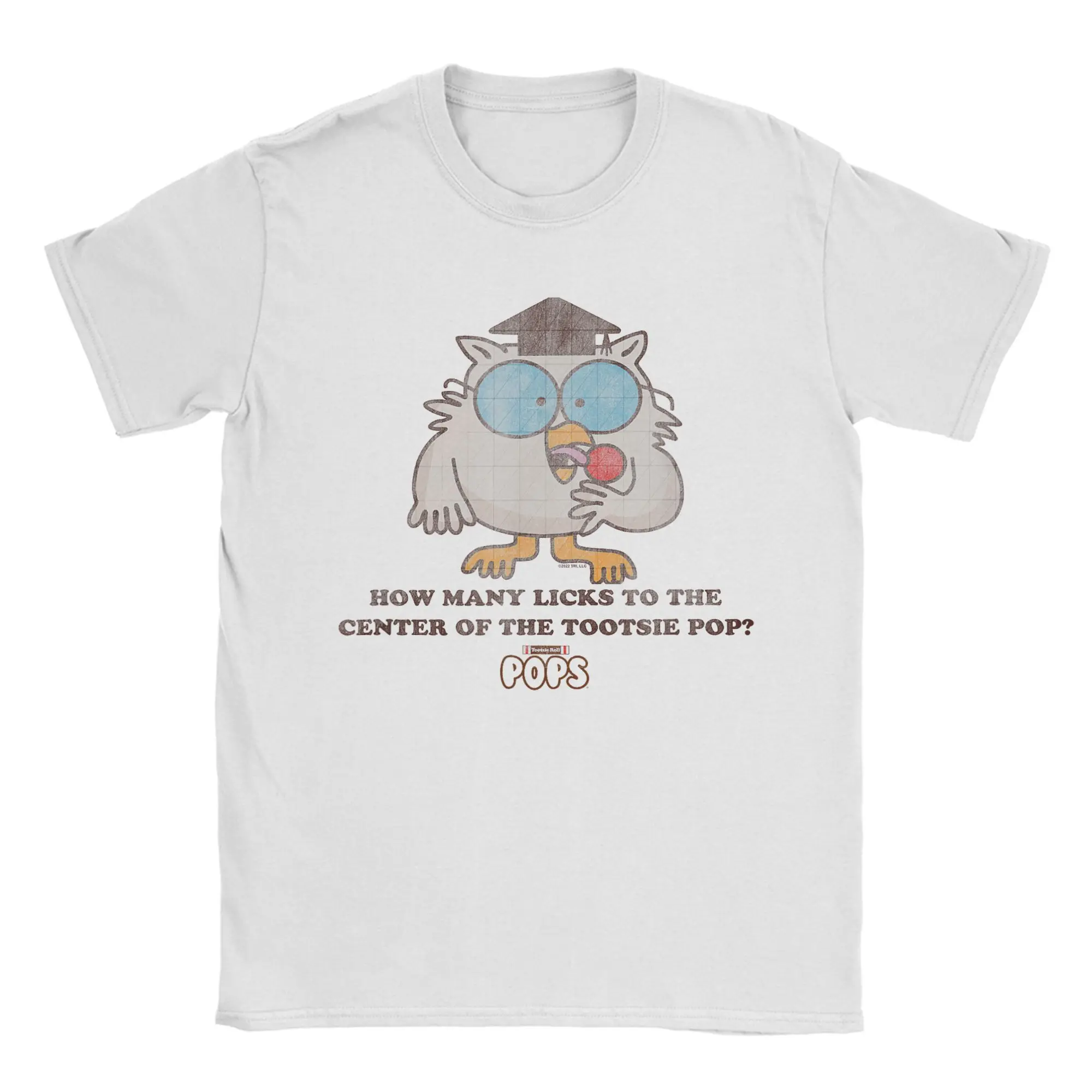 

Men T-Shirts Tootsie Roll Pop Owl How Many Licks To The Center =Cotton Tee Shirt Short Sleeve T Shirt Crewneck Clothes Printing