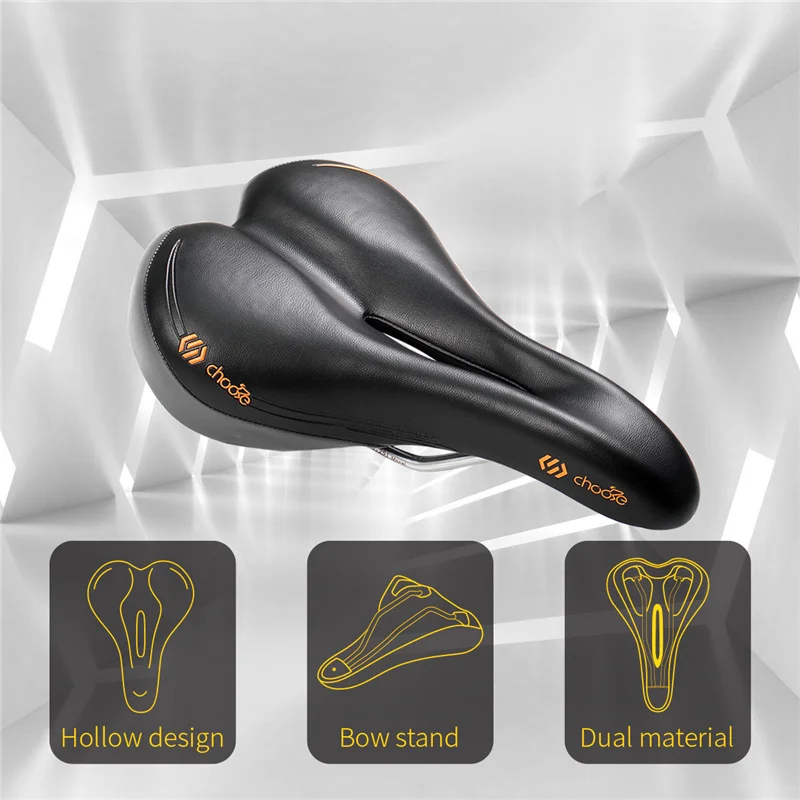 CNC Bicycle Accessories Bike Saddle Wide Soft Comfort Cushion MTB Road Back Seat Saddle Pu Cycling Parts