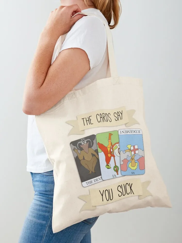 The Cards Say You Suck Tote Bag canvas shopping bag Women's handbag Tote Bag