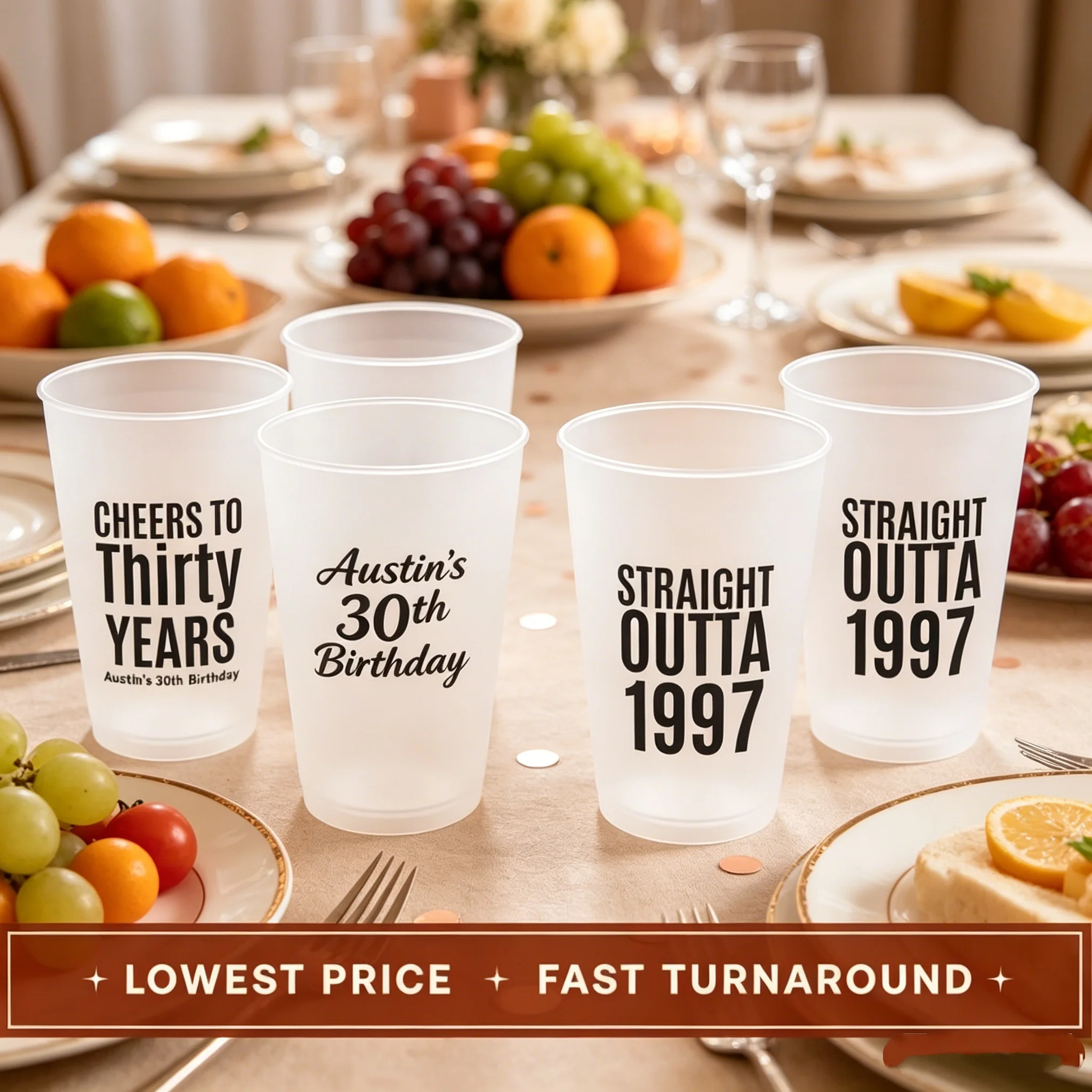 10pcs Personalized 30th Birthday Frosted Cups Straight Outta 1997 Custom Text Party Favor Drinkware Anniversary Birthday Table D