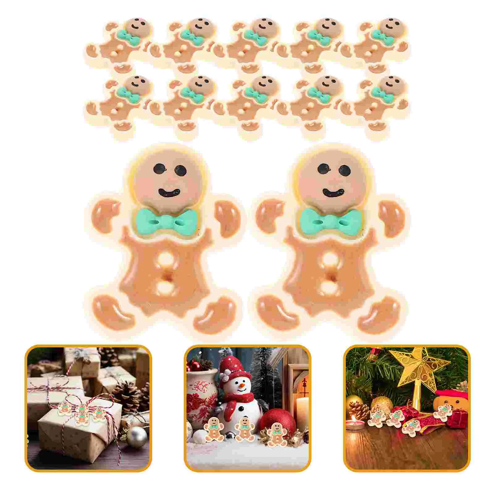 

40 Pcs Garland Christmas Accessories Chocolate Cookies Pendant Gingerbread Man Decor