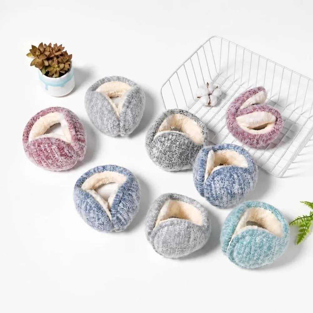 Back Worn Design Mohair Fleece Earmuffs Stretch Lightweight Foldable Ear Protector Lining Portable Thermal Ear Muffs