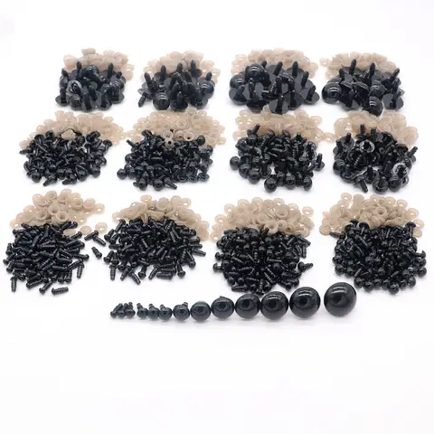 50/100pcs 5-18mm Black Plastic Safety Eyes For Toys Amigurumi Diy Kit Crafts TeddyBear Toy Eye For Doll Decoration Accessories