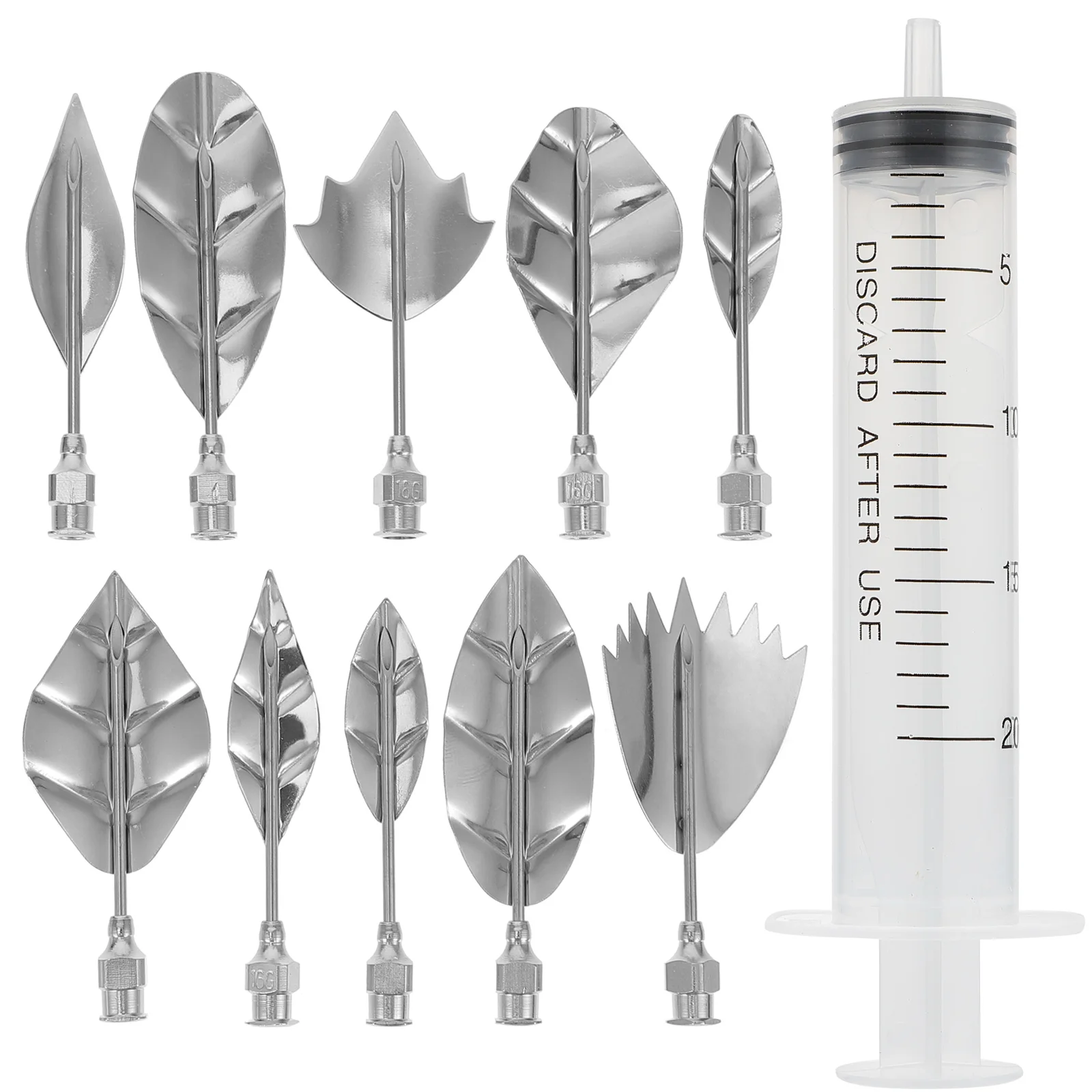 

3D Jelly Decorating Tools Stainless Steel Pudding Pastry Nozzle Flower Mold Syringe Bakeries Cake Gelatin Tools Kitchen Use