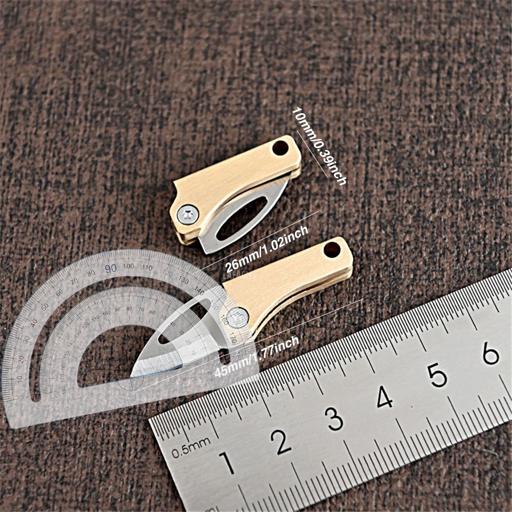 Brass Magnetic Suction Small Knife With Sharp Edge Pocket Portable Keychain Unpacking Express Delivery Tool Mini Folding Knife