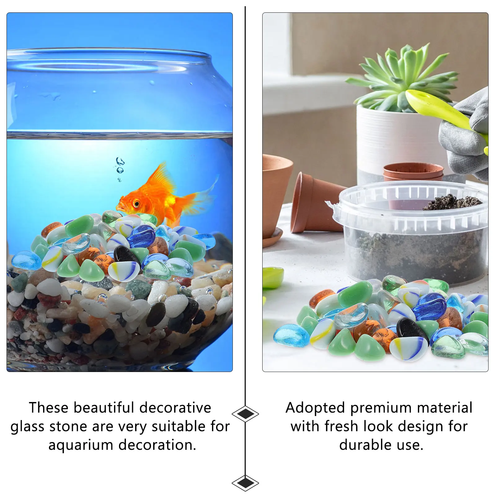 

Stained Glass Stone Aquarium Decor Landscape Decorative Colored Stones Colorful for Fish Tank Rocks Landscaping Pebble