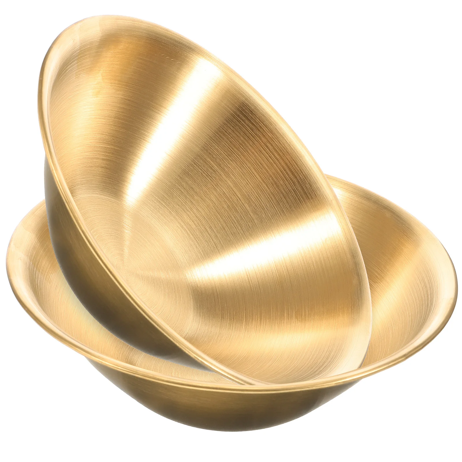 

2pcs Stainless Steel Storage Multi-Function Kitchen Serving Bowl For Salad Cereal Rice Noodle Mixing Food Reusable Metal Bowls