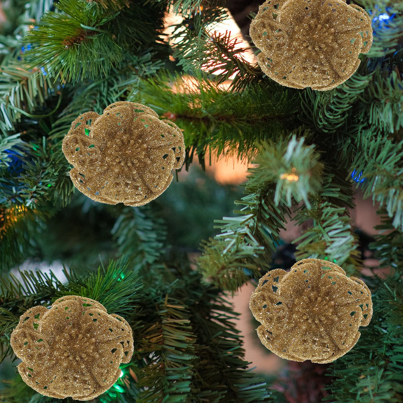 

Christmas Decoration Wicker Flower Artificial Flowers Fake Golden Simulated Ornaments