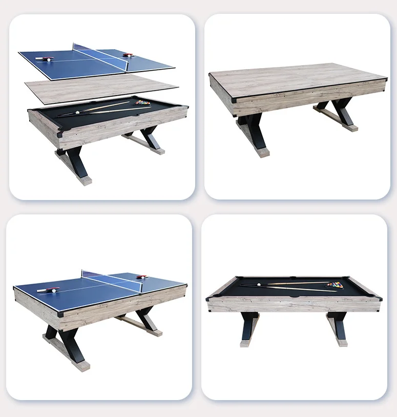 متوفر 7 أقدام 3 في 1 كومبو متعدد الوظائف لعبة بينج بونج طاولة/طاولة حمام السباحة/طاولة طعام للاستخدام المنزلي