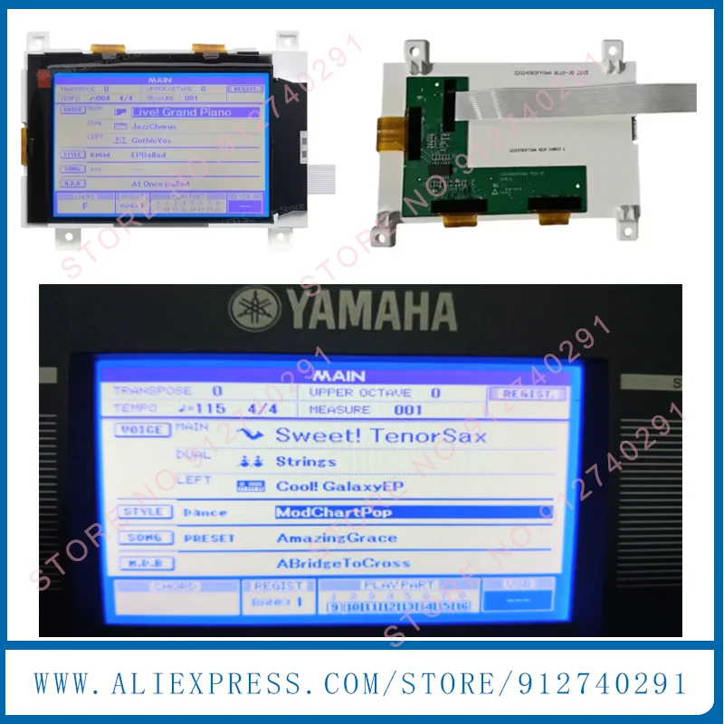 LCD Display Screen For Yamaha PSR-S500 PSR-S550 PSR-S650 MM6 MM8 Yamaha DGX520 DGX620 DGX630 DGX640 Hjdj5428(48)  320240B3FF0WA
