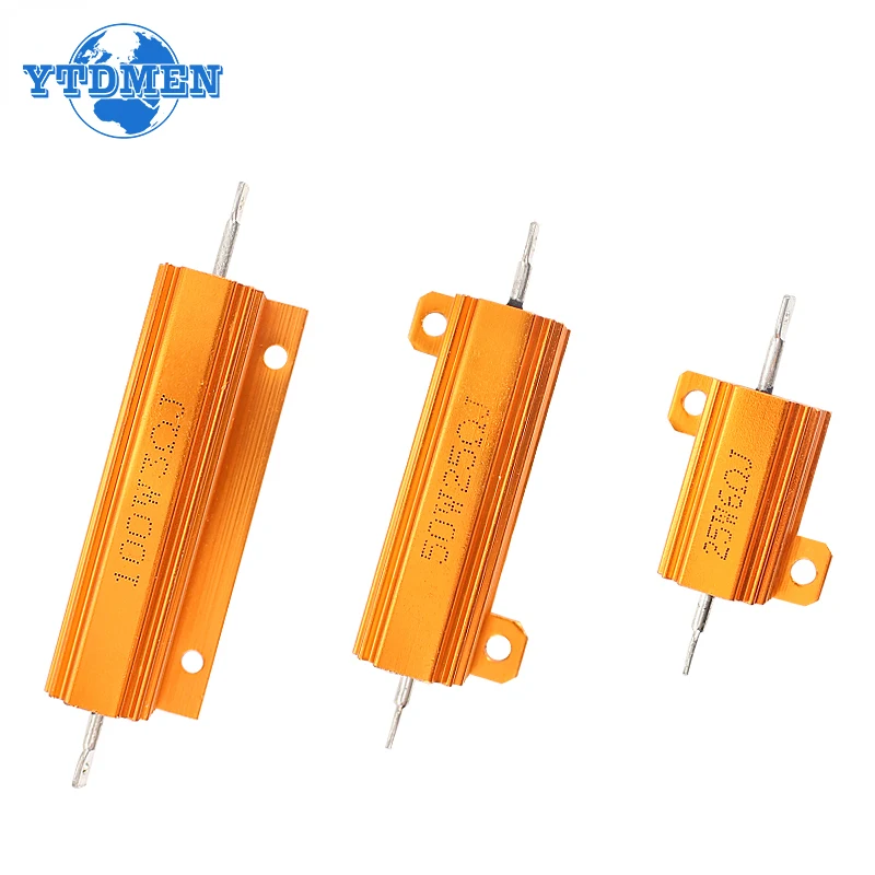 2 stücke Last Widerstand 50W Power Metal Shell Fall Draht Widerstand LED Decoder 6ohm 8ohm 10ohm 12ohm für Bremse blinker Licht