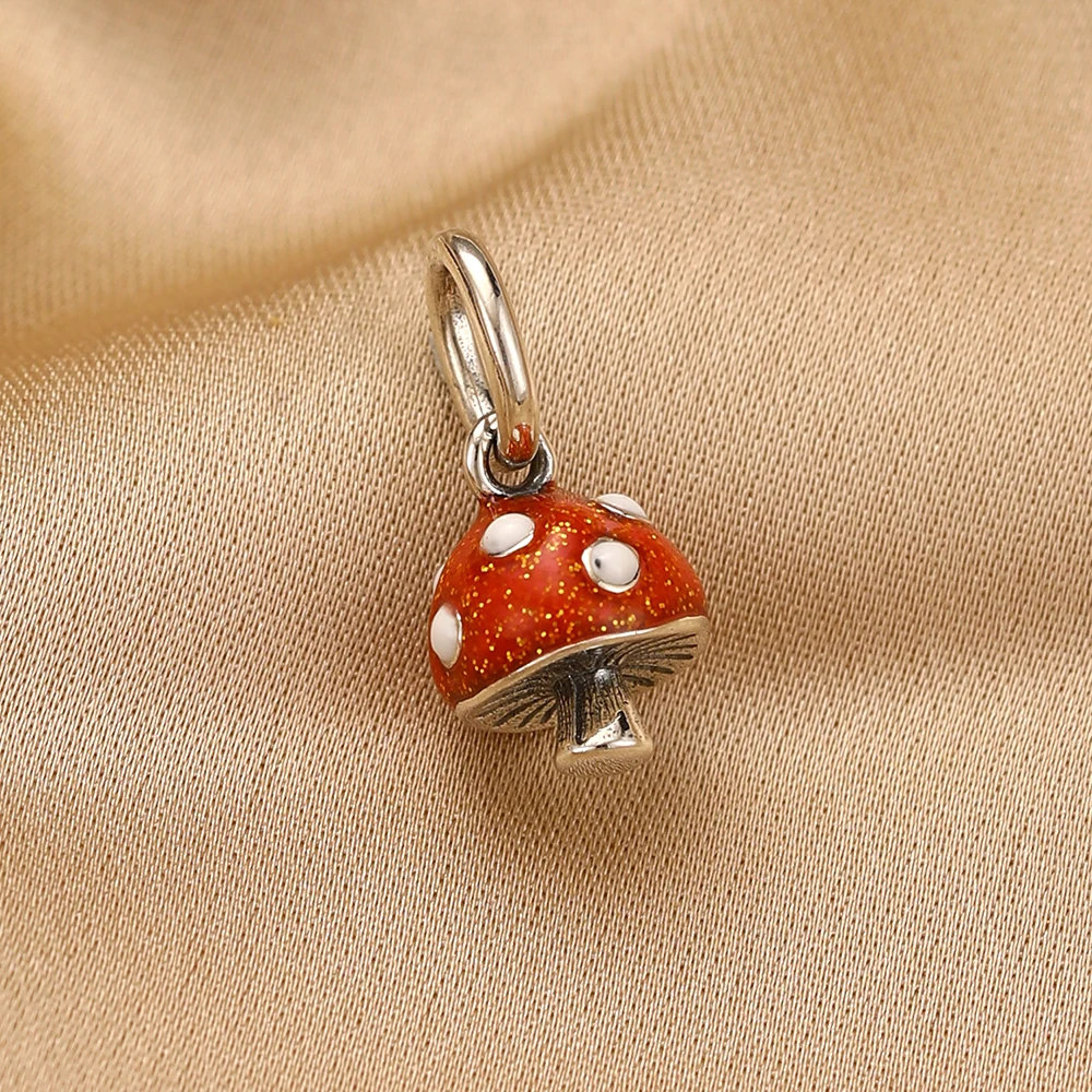 2026 Authentic 925 Sterling Silver Mushroom Cocktail Flower Donut Tulip Charm Beads fit Bracelets Necklace Women DIY Gift