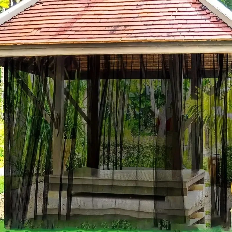 Outdoor Gazebo Mosquito Net – Black Mesh, Fits Patio & Garden, Blocks Bugs & Birds, Easy Hang for Pergolas & Cabanas