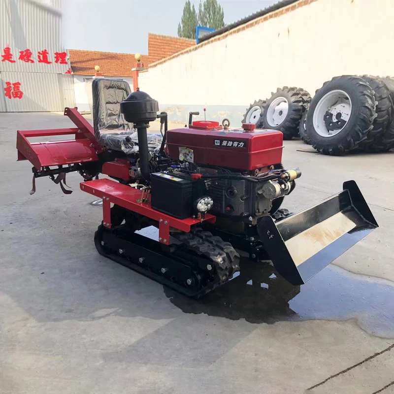 

Customized Tractor Rotary High Efficiency Small Agricultural Crawler Tiller Full Terrain Farm Cultivator Plowing Machine