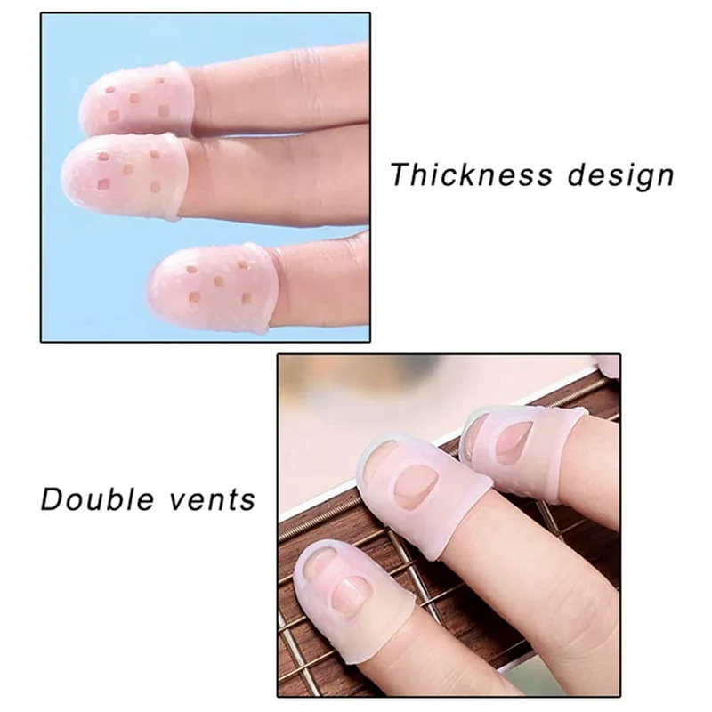 

TURE 400 Pcs Fingertip Protectors, 5 Sizes Ukulele Finger Caps,For Guitar Ukulele Stringed Instruments