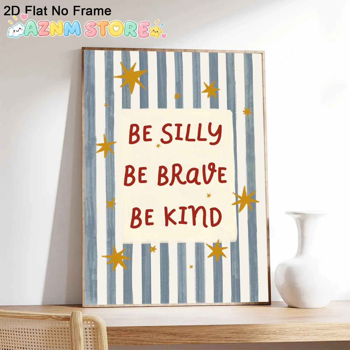 1PC 2D Flat  Modern Minimalist Frameless Canvas Poster - 