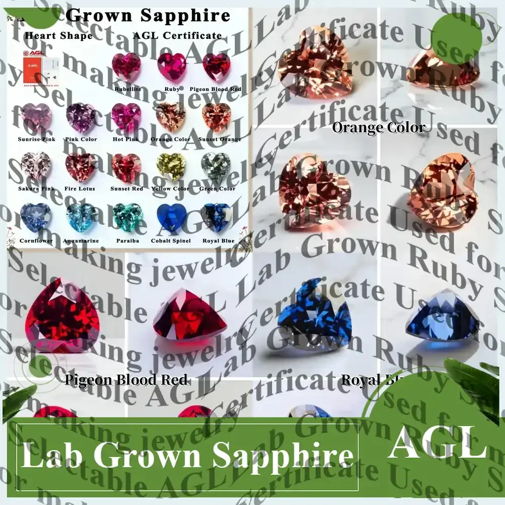 

Лабораторно выращенный сапфир в форме сердца для самостоятельного изготовления ювелирных изделий, различные цвета и размеры, лабораторно созданный сапфировый камень для колец и подвесок