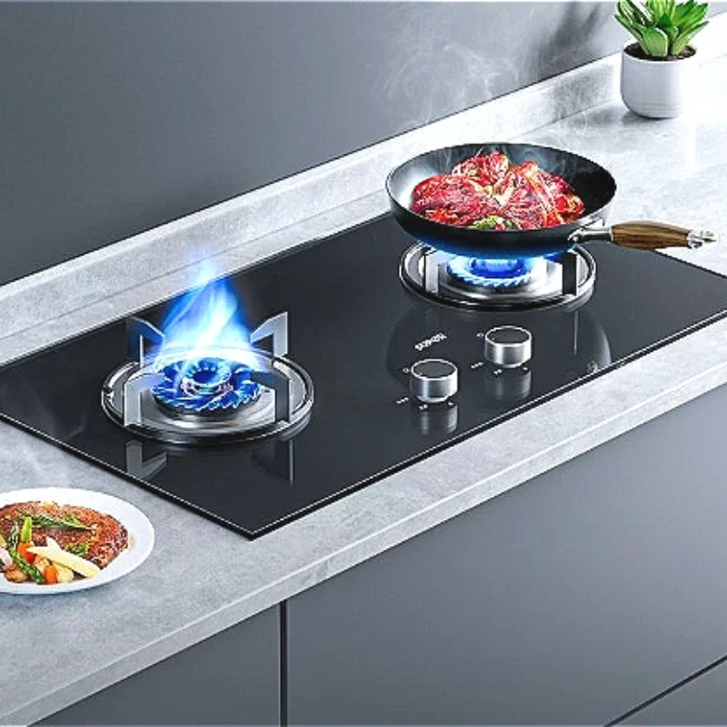 Gas cooker. Domestic double cooker. Built-in or countertop type. For natural gas or liquefied gas