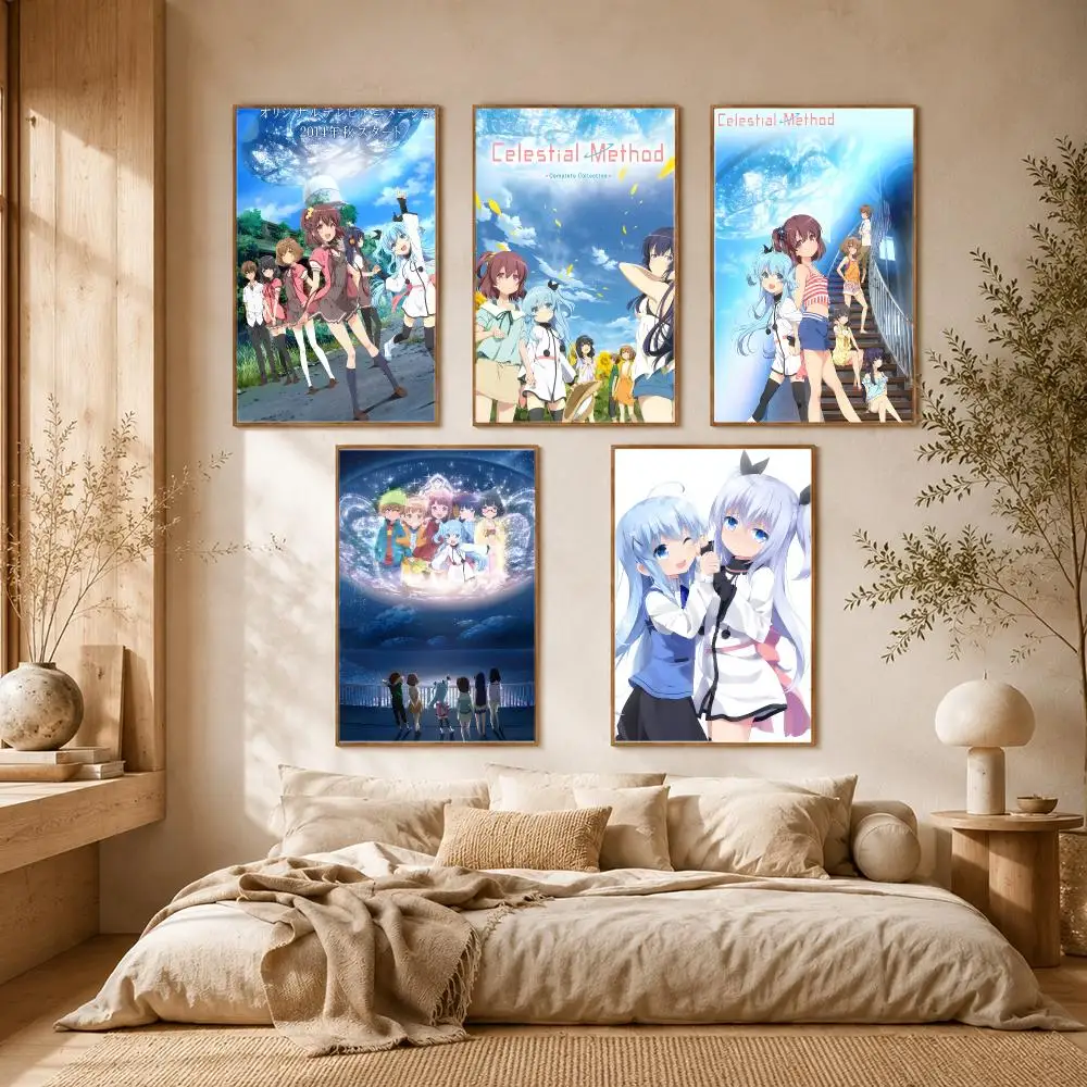 Celestial Method Anime Fantasy Poster Self-adhesive Advanced Aesthetic Printing Paper Wall Art for Living Room Home Decor