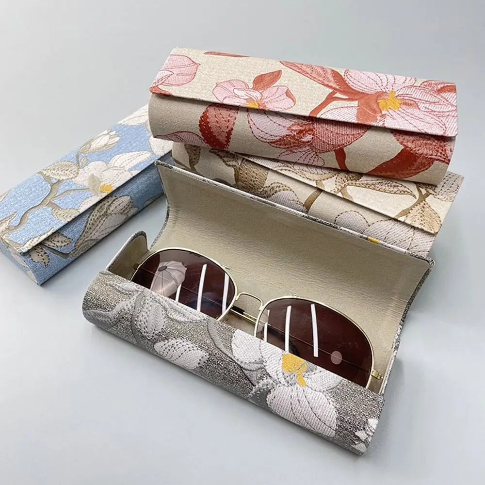 Men Women Portable Glasses Box Holder Chinese Style Embroidery Sunglasses Bag Reading Eyewear Case Myopia Glasses Case