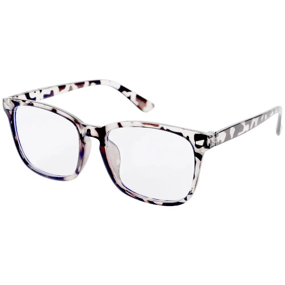 Óculos de bloqueio de luz azul portátil para homens e mulheres, óculos pretos Leopard Square Frame, Anti Blue Ray, Office Computer Goggles