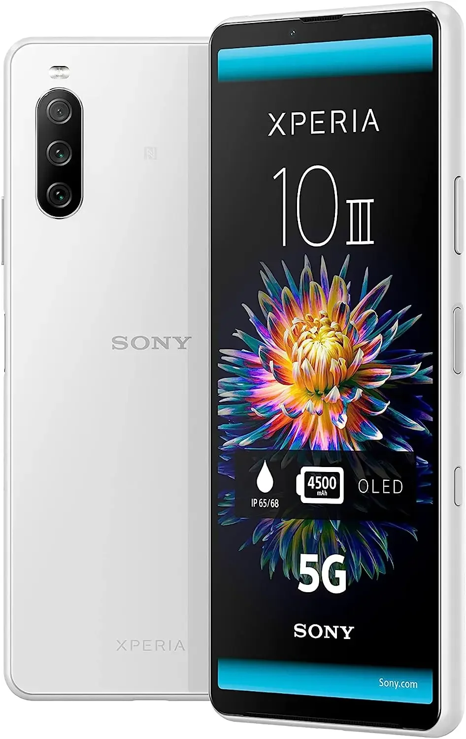 هاتف Sony Xperia 10 III 5G غير مقفول، شاشة OLED مقاس 6.0 بوصة، وذاكرة وصول عشوائي 6 جيجابايت وذاكرة وصول عشوائي 128 جيجابايت، وبطارية طويلة، وذاكرة قراءة فقط NFC العالمية