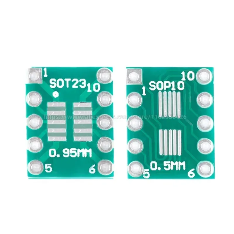 Carte de Transfert PCB SOT-23 SOT23 MSOP10 SOP-10 à DIP 10, Broche DIP, Transistor à Pas, Adaptateur IC, Plaque de Conversion, 10 Pièces