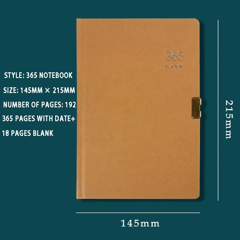 Ultra Thick Retro European Style Notebook, 365 Day Plan Book Diary with Lock Notepad, Leather Inner Page Available for One Year.