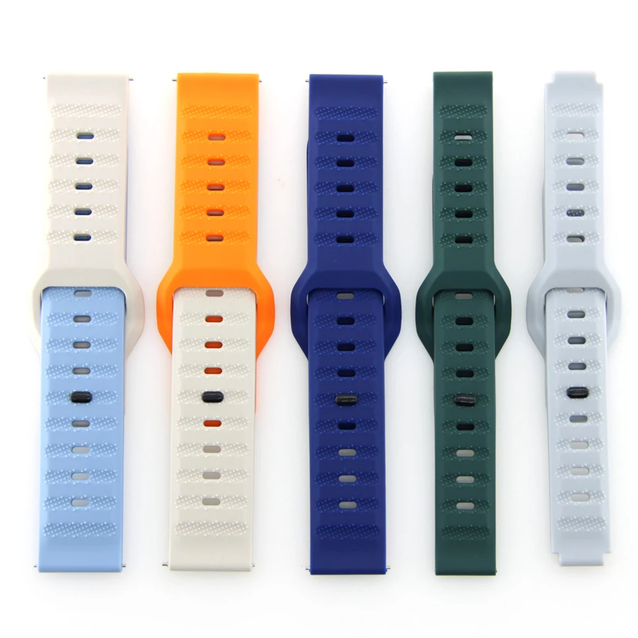 Silicone Watch Band 20mm 22mm Men's Sports Watrproof Strap For Huawei Xiaomi Redmi Samsung Watch Replacement Watchband