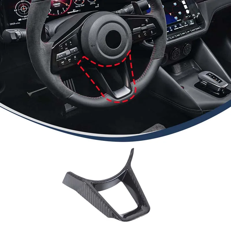Real carbon fiber steering wheel U-shaped decorative frame for 2021+ Nissan 400Z/RZ34/Z35 car interior stickers auto accessories