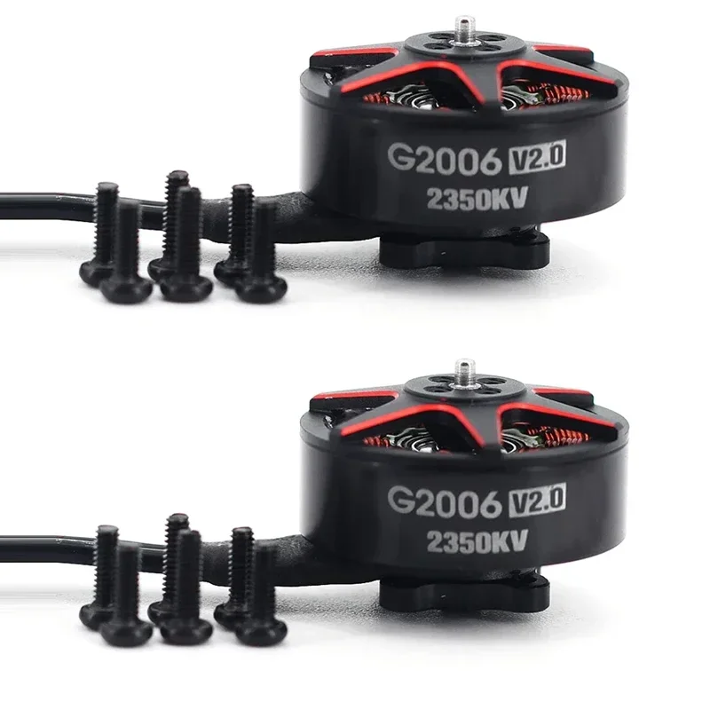 レーシングドローン用ブラシレスモーター,cinewoopクワッドコプター,g2006 v2 2350kv,4-6s lipo,3.5 ", 1個,4個