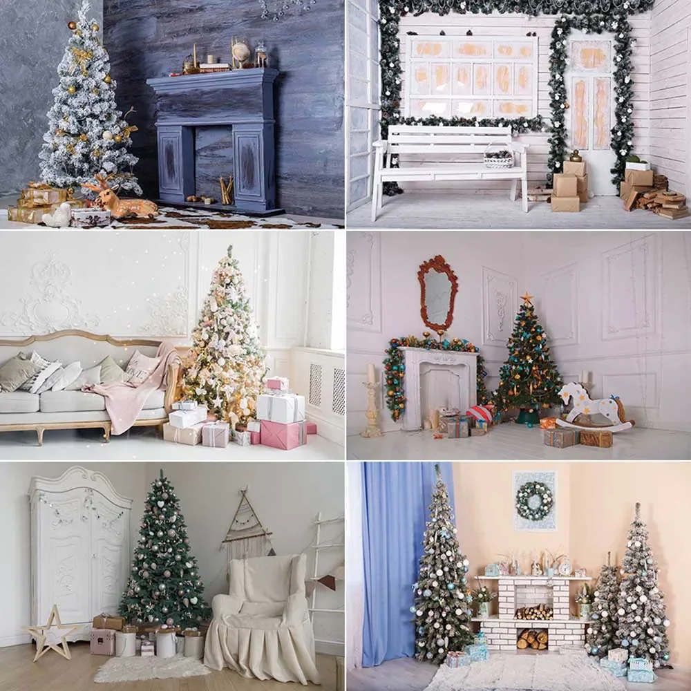 

MOON.QG Christmas Decoration Background Photography Fireplace Decoration Home Photozone Backdrop Child Studio Photocall Supplies