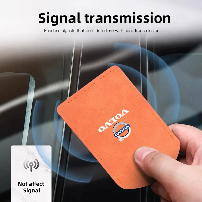 

Suede Leather Car Smart NFC Card Key Case Protector Accessory For Volvo ES90 EC40 EX40 EM90 XC90 V90 V60 XC60 V40 S80 S60 S90