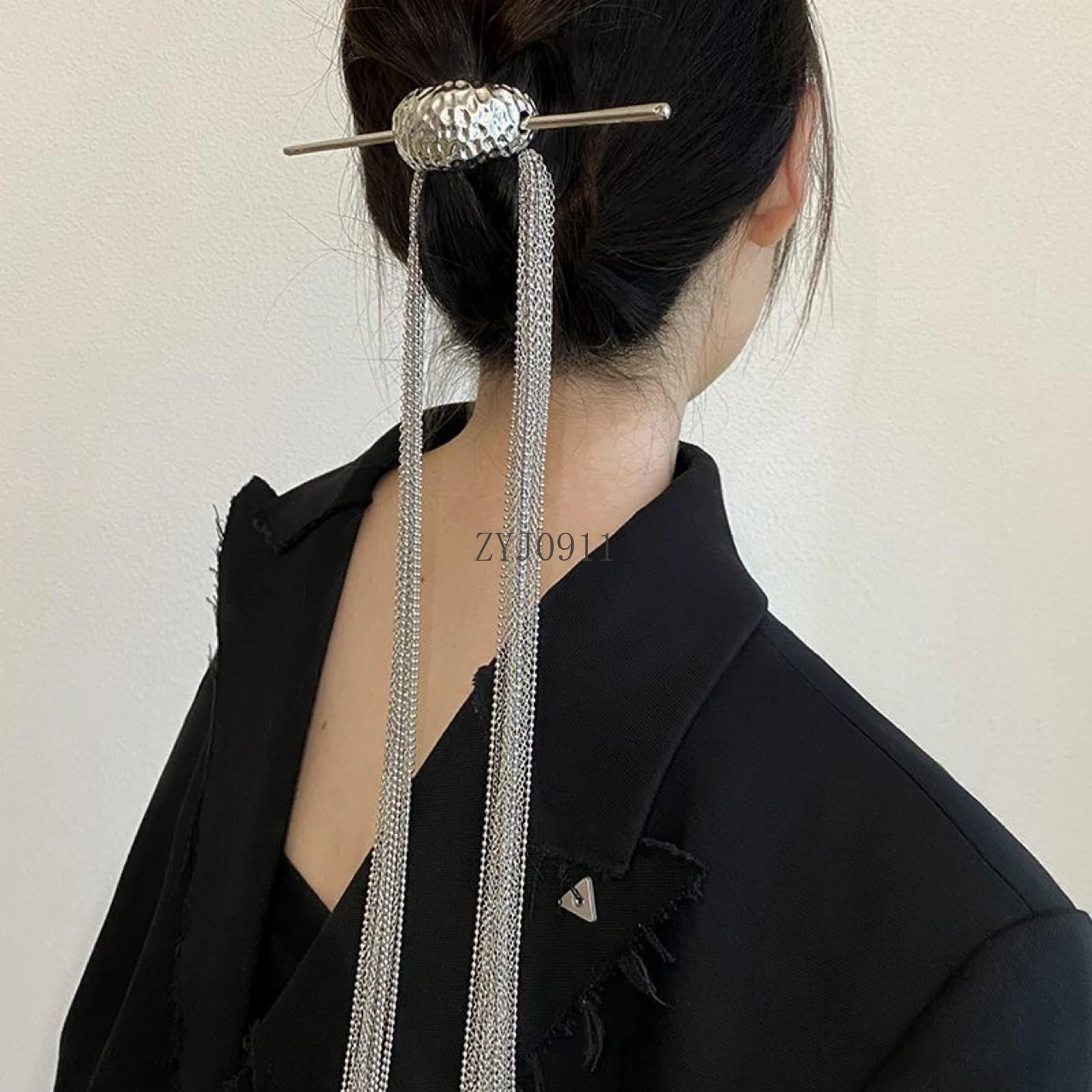 Bâton de cheveux à long pompon pour femme, queue de cheval, chignon de cheveux, épingle à cheveux chinoise Cheongsam, baguettes classiques, bijoux de cheveux, diadèmes de fête, nouveau