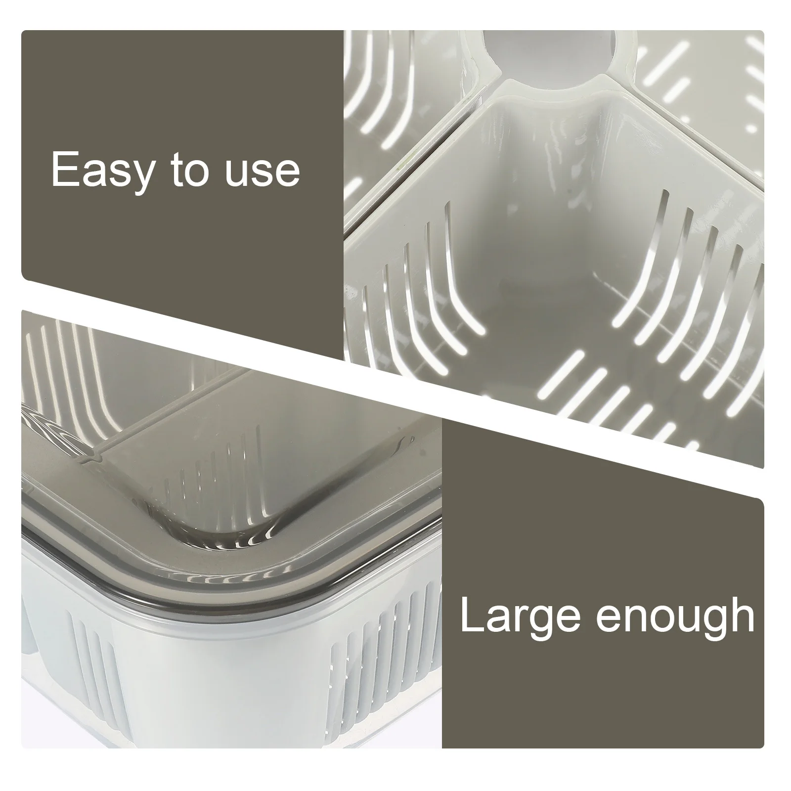 

Fridge Spice Organizer Multifunctional Kitchen Storage Box Compartment Fresh Keeping Container Refrigerator Food Preservation