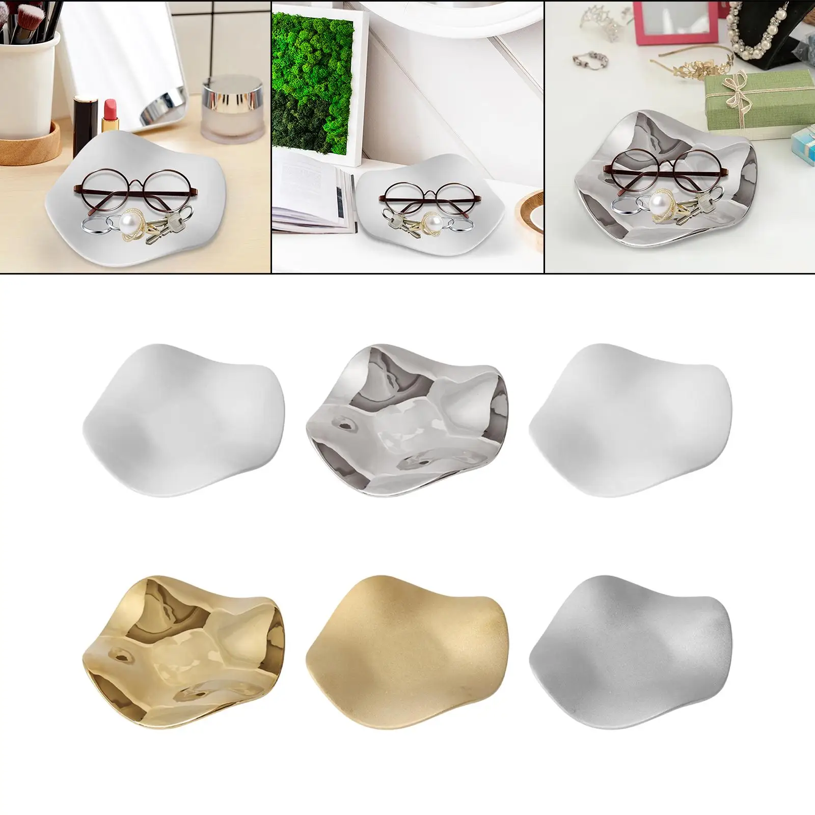 

Jewelry Tray Vanity Decorations Modern Decor Bedroom Organizing Necklace Earrings Trinket Dish for Daughter Sisters Women Mother